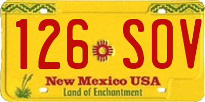 NM license plate 126SOV