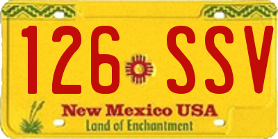 NM license plate 126SSV