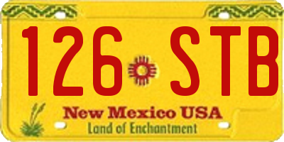 NM license plate 126STB