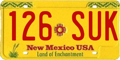 NM license plate 126SUK