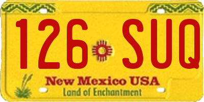NM license plate 126SUQ