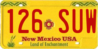 NM license plate 126SUW