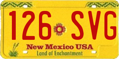 NM license plate 126SVG