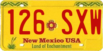 NM license plate 126SXW
