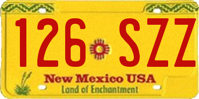 NM license plate 126SZZ