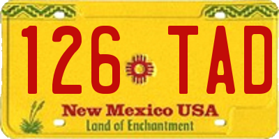 NM license plate 126TAD