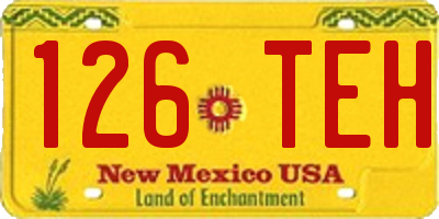 NM license plate 126TEH
