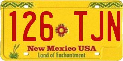 NM license plate 126TJN