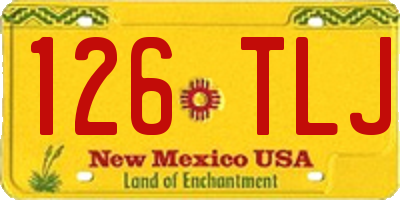 NM license plate 126TLJ