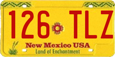 NM license plate 126TLZ