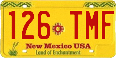 NM license plate 126TMF