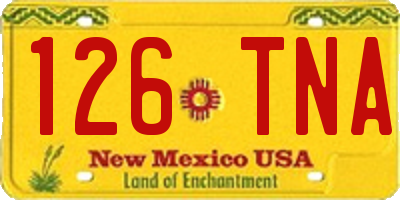 NM license plate 126TNA
