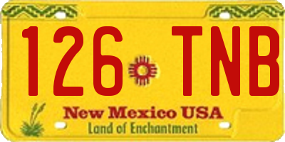 NM license plate 126TNB