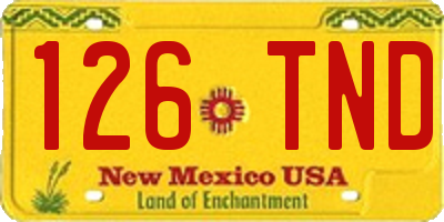 NM license plate 126TND