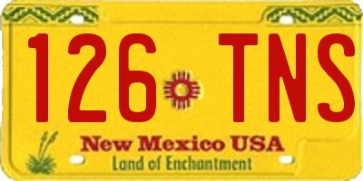 NM license plate 126TNS
