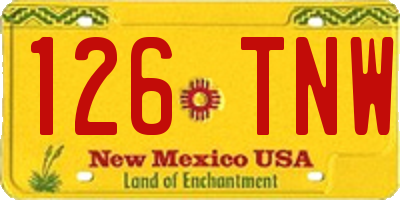 NM license plate 126TNW