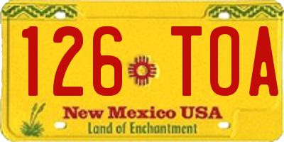 NM license plate 126TOA