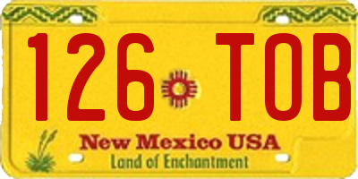 NM license plate 126TOB