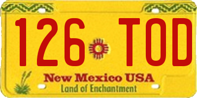 NM license plate 126TOD