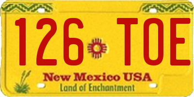 NM license plate 126TOE