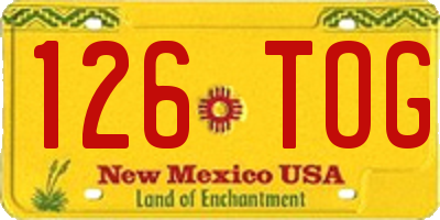 NM license plate 126TOG