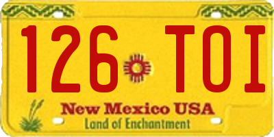 NM license plate 126TOI