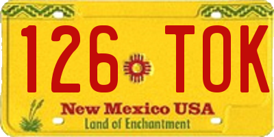 NM license plate 126TOK