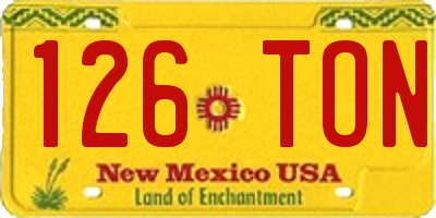NM license plate 126TON