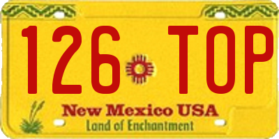 NM license plate 126TOP