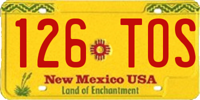 NM license plate 126TOS