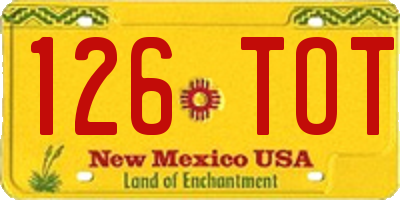 NM license plate 126TOT