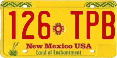 NM license plate 126TPB