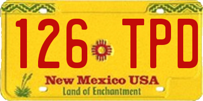 NM license plate 126TPD