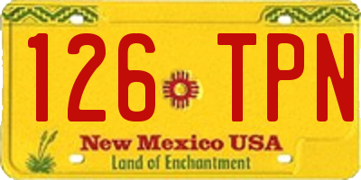 NM license plate 126TPN