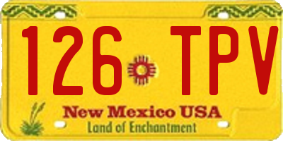 NM license plate 126TPV