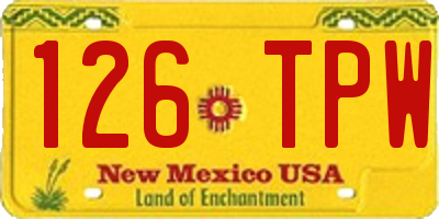 NM license plate 126TPW