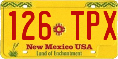 NM license plate 126TPX