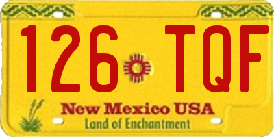 NM license plate 126TQF