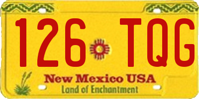 NM license plate 126TQG