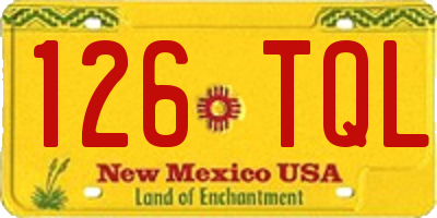 NM license plate 126TQL