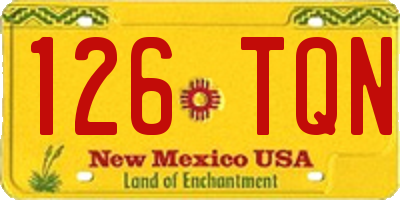 NM license plate 126TQN