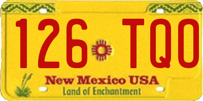 NM license plate 126TQO