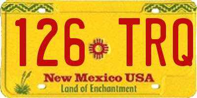 NM license plate 126TRQ