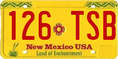 NM license plate 126TSB
