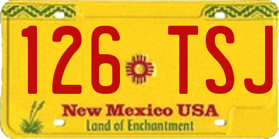 NM license plate 126TSJ