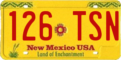 NM license plate 126TSN