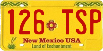 NM license plate 126TSP