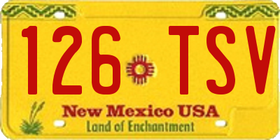 NM license plate 126TSV