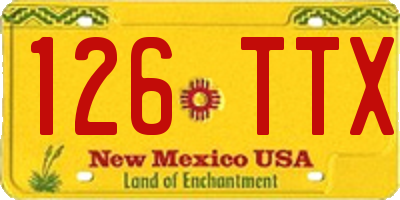 NM license plate 126TTX