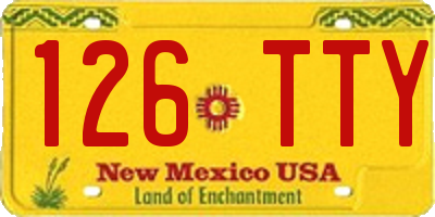 NM license plate 126TTY